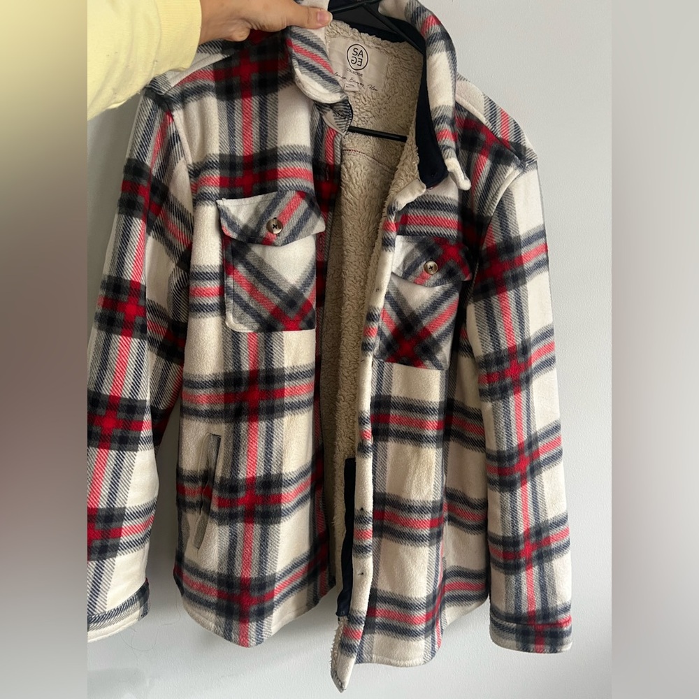 Plaid Sherpa-Lined Jacket